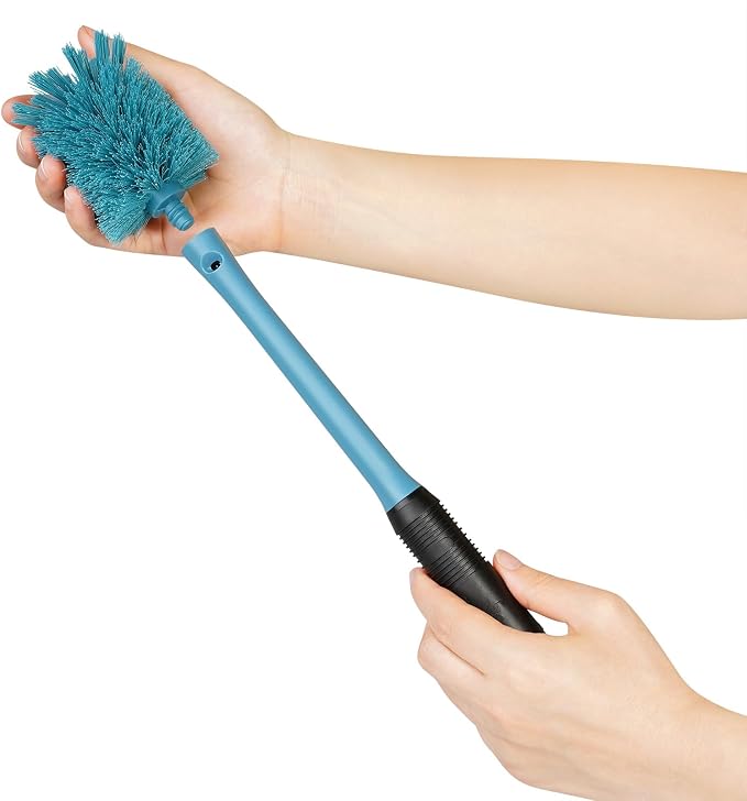 MOSOLAN 2-in-1 Bottle Brush and Straw Cleaner Brush, Smokey Blue, 1 Pack | Long - Image 4