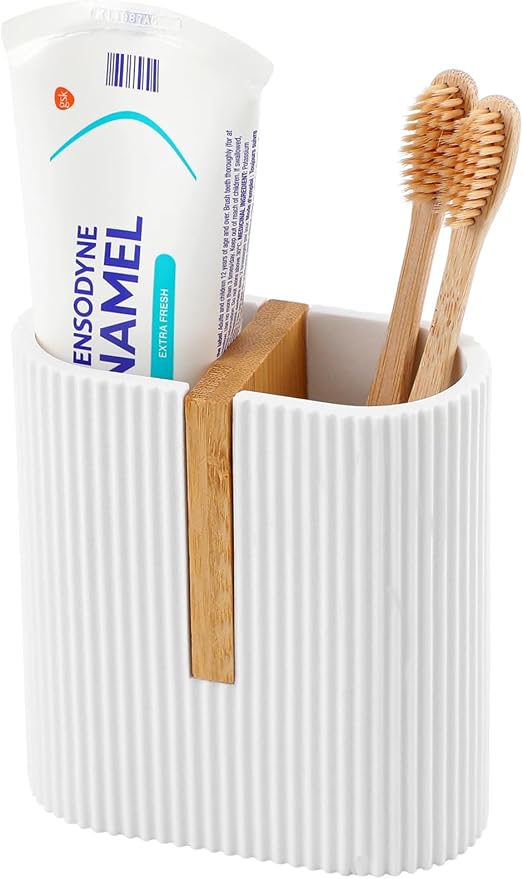 Toothbrush Holders for Bathroom, Bamboo Electric Toothbrush Stand, Bathroom by rejomiik