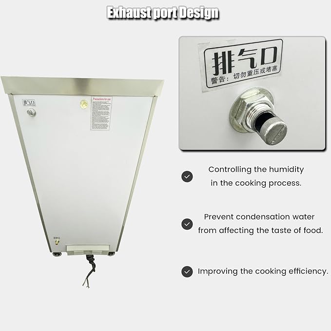 110V Commercial Electric Steaming Cabinet 12 Trays Multi-purpose Steam Warmer Cabinet 12000W 15.7"*23.6" Size of Tray 0.02Mpa Pressure Rice Steaming Box