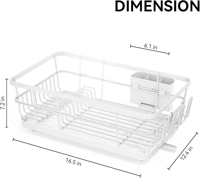 TOOLF Dish Drying Rack for Kitchen Counter, 12.4''W x 16.5''L x 7.2'', - Image 8