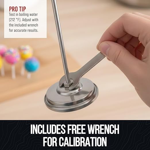 Candy Thermometer with Pot Clip -Essential for Cooking - 8" Deep Fry Oil Thermometer - Blue