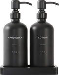 Prus Waso Black Soap Dispenser Bathroom Set | Soap and Lotion Dispenser Set by PrusWaso