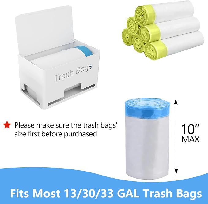 STWWO Large Trash Bag Holder, Garbage Bag Dispenser Roll Holder, Metal Trash - Image 5