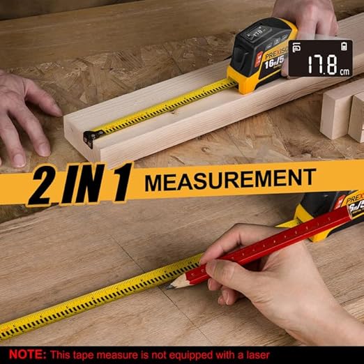 PREXISO 2-in-1 Digital Tape Measure, 16Ft Rechargeable Measuring Tape - Image 4