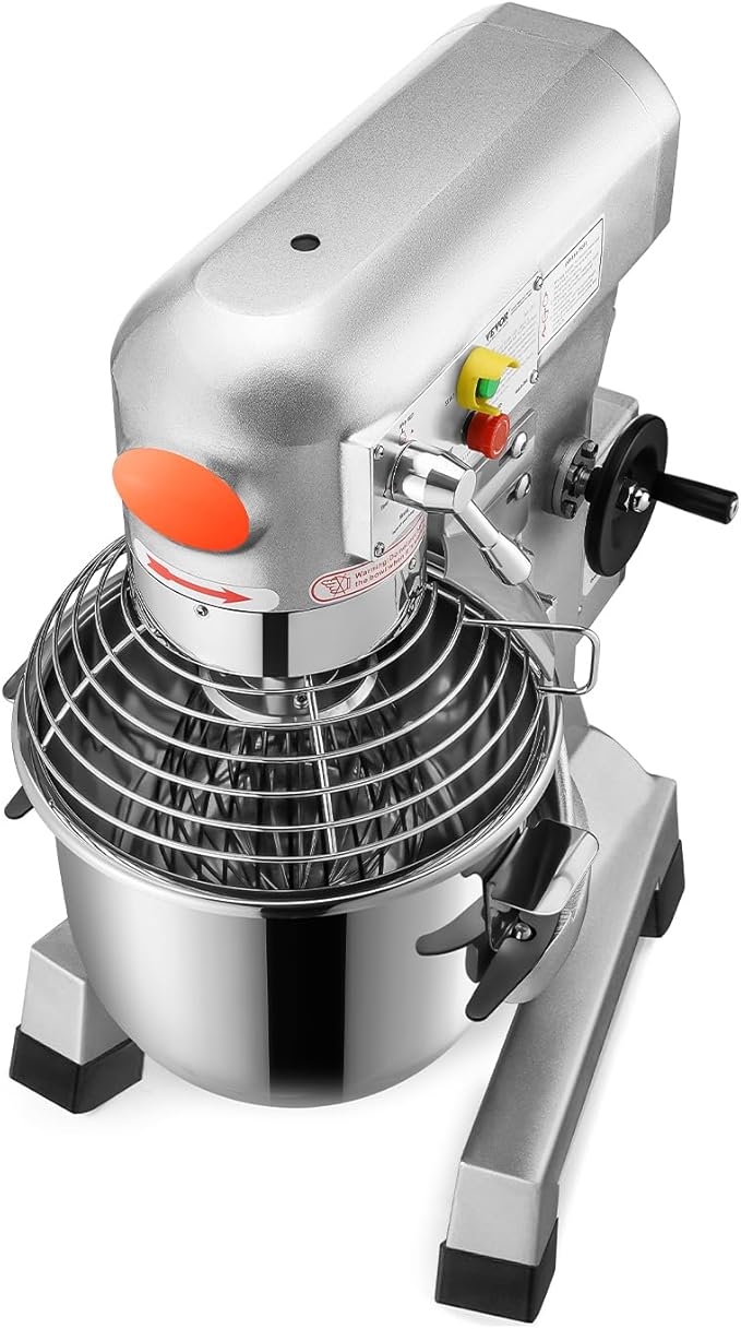 Happybuy 30Qt Commercial Food Mixer with Timing Function， Commercial Mixer 1250W Stainless Steel Bowl Heavy Duty Electric Food Mixer Commercial with 3 Speeds Adjustable, Perfect for Bakery Pizzeria
