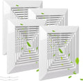 White (4 Piece 12" x12"Inch） Bathroom Exhaust Fan Cover with Spring, Square Ceiling or Wall Mounted Exhaust Fan, Ceiling Fan, Grille, Air Diffuser, Diverter Ventilation Hood, Replacement Accessories