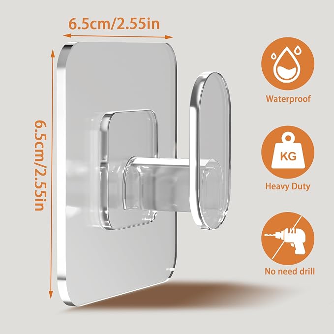 Clear Cute Storage Hooks, 10 Packs, Adhesion - Image 4