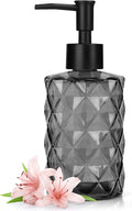 11oz Glass Soap Dispenser with Plastic Pump, Elegant Dispenser by Ulable