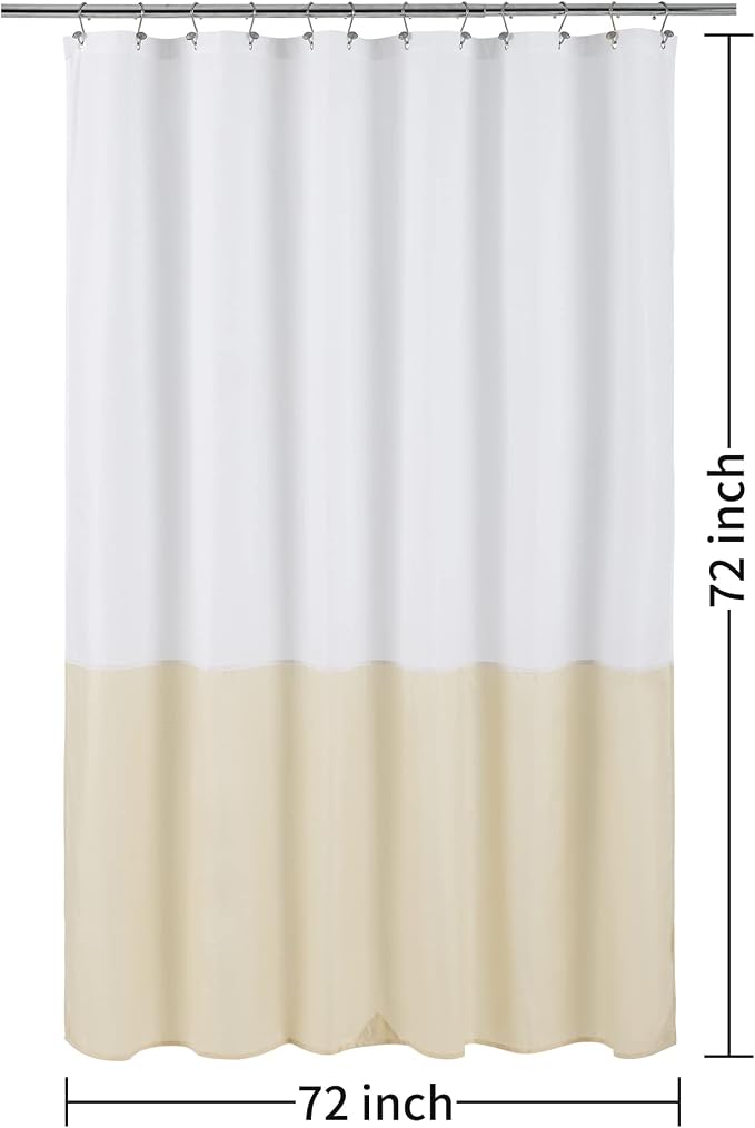 ALYVIA SPRING Waterproof Fabric Shower Curtain or Liner White/Cream - Image 7