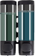 2-Chamber 10oz/300ML Black Plastic Hand Wall Mounted Soap Dispensers | by Unknown
