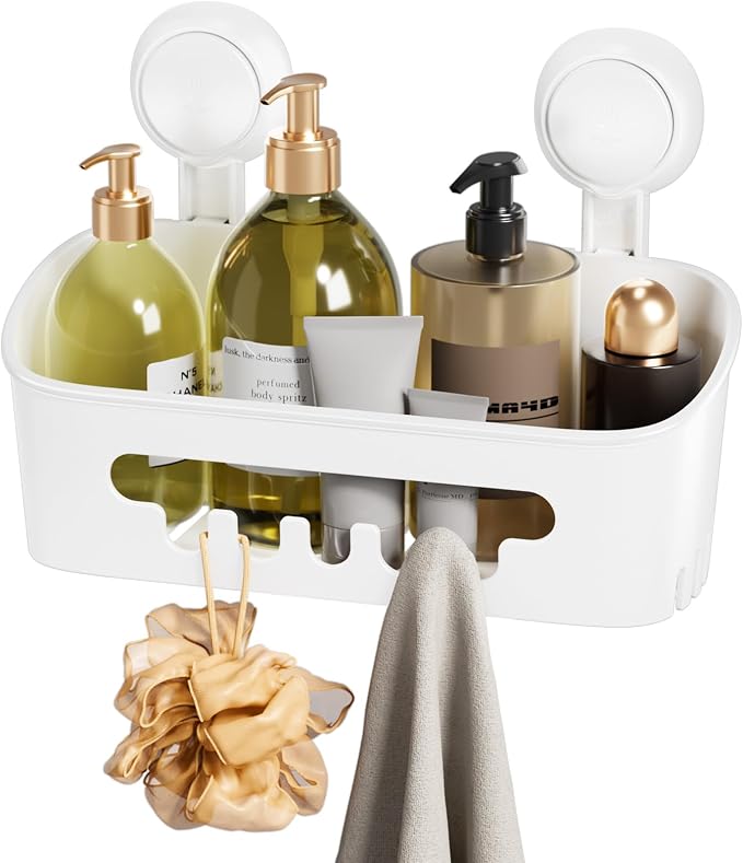 LEVERLOC Shower Caddy Suction Cup, Shower Organizer Removable Bathroom Shelf - Image 9