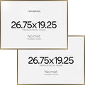 Homeforia 19.25x26.75 Bronze Puzzle Frame, High End Metal 19.25 by 26.75 Picture Frames without Mat, 26.75x19.25 Brass Art Frame for Wall, 19.25by26.75 Puzzle Frames, Tempered Glass, Wall Kit, Set of 2