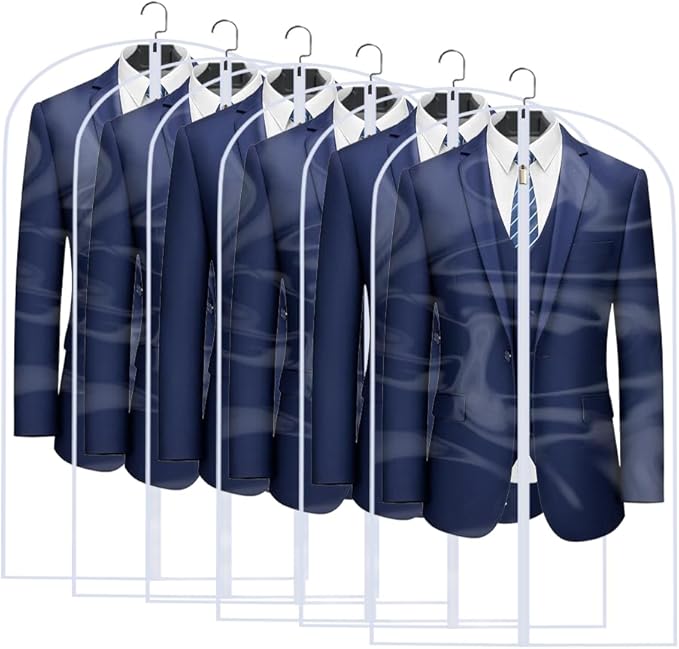Clear Garment Bags for Hanging Clothes Travel Suit Bags for Closet Storage by HomeClean