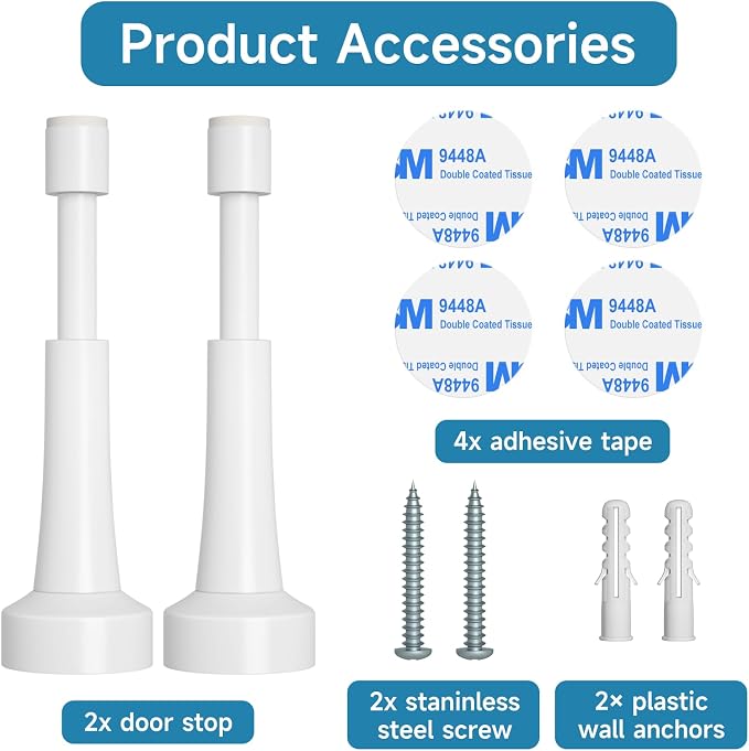 2PCS Spring Door Stoppers for Wall - Image 7