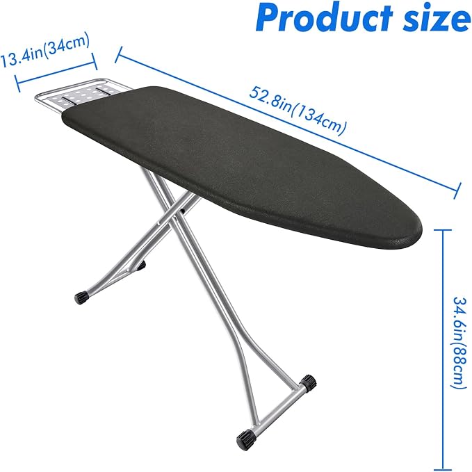 BKTD Full Size Ironing Board, Sturdy Frame, Heat Resistant Cover, Iron Rest - Image 4