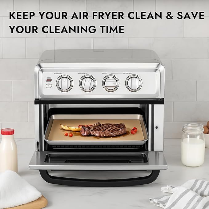 BYKITCHEN 200PCS 11 x 9in Air Fryer Parchment Paper Sheet Liners Compatible with Breville Smart Oven Air Fryer Pro BOV900BSS/ Cuisinart Airfryer Toaster Oven, Airfryer Toaster Oven Combo Accessories