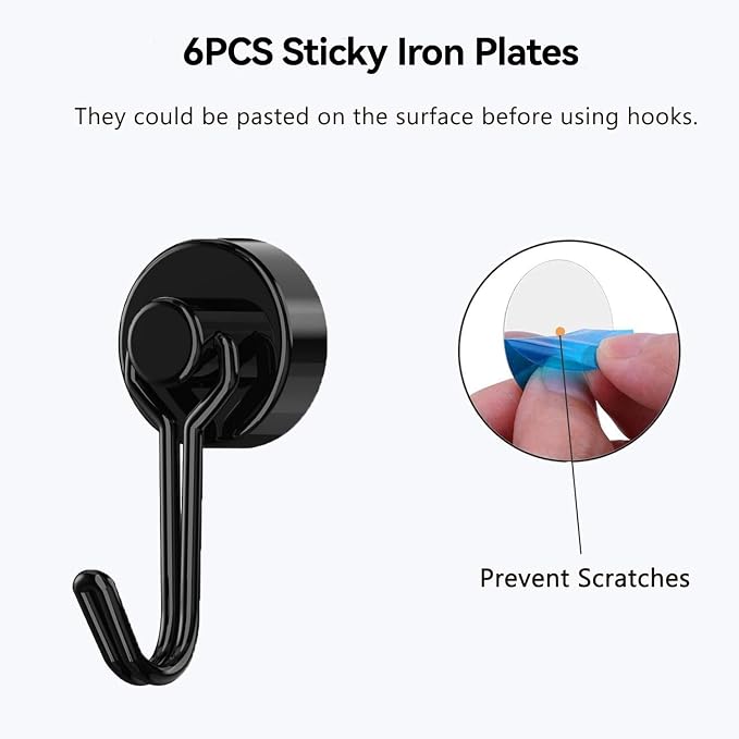Tohoer Magnetic Hooks, Neodymium Magnets Hook Heavy Duty 30LBS - Image 4