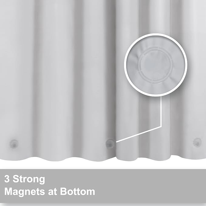 Barossa Design Extra Long Shower Curtain Liner Silver Gray - Image 2