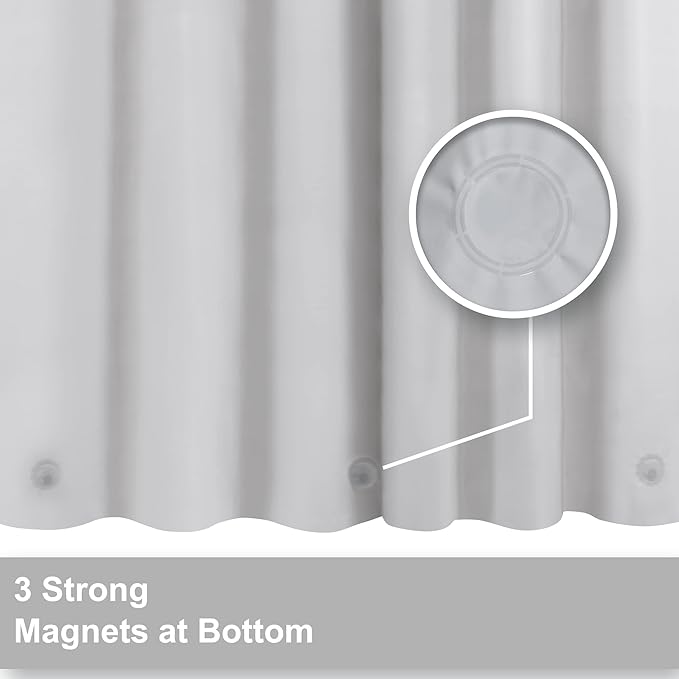 Barossa Design 54W x 78H Stall Shower Curtain Liner Silver Gray - Image 2