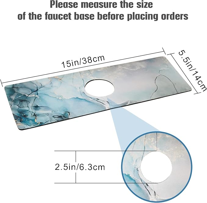 Sink Faucet Absorbing Mat, 2 Pack Drying Mat Around Faucet Sink Splash Guard - Image 4