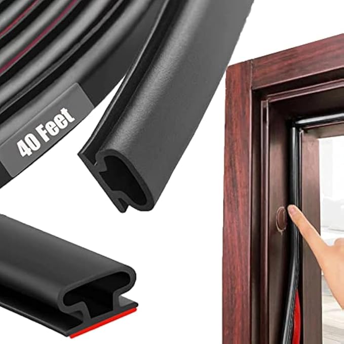 Black Rubber Weather Stripping Door Seal Strip, D Shape Door Weather Seal Strip - Image 2