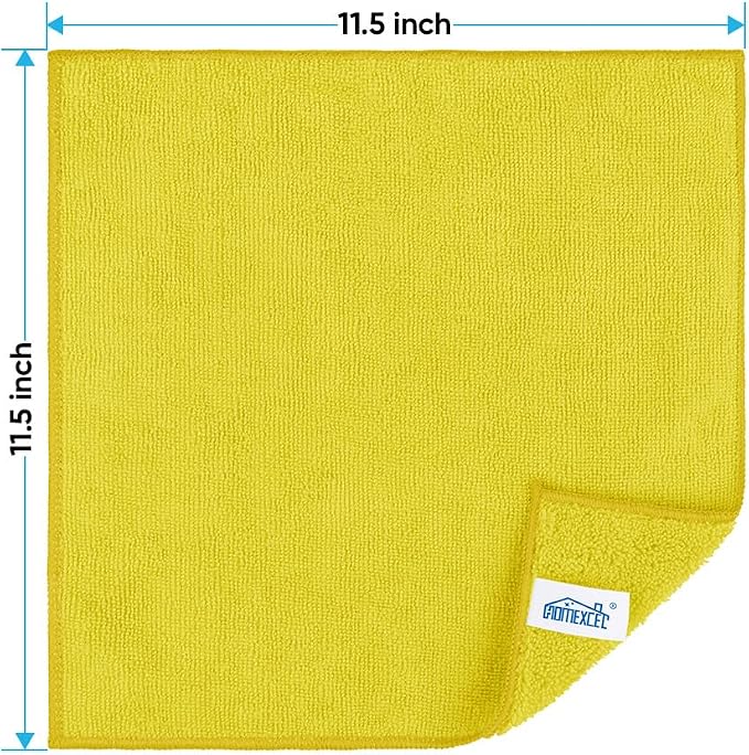 HOMEXCEL Yellow Microfiber Cleaning Cloth, 24 Pack Premium Microfiber Towels - Image 2