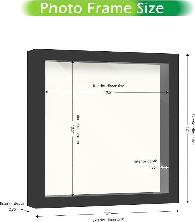 FrameWorks 11x11 Driftwood Wooden Shadow Box Frame – Soft Felt Back, Tempered Glass, and Included Elegant White Ball Push Pins