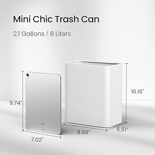 Cesun Small Bathroom Trash Can, 2.1 Gallons, Under Sink Wastebasket, Stainless - Image 3