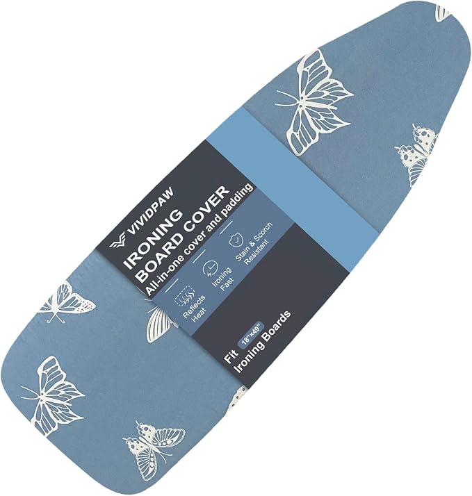 VividPaw Ironing Board Cover and Pad 18x49, Extra Wide, Thick Padding, Elastic by VividPaw