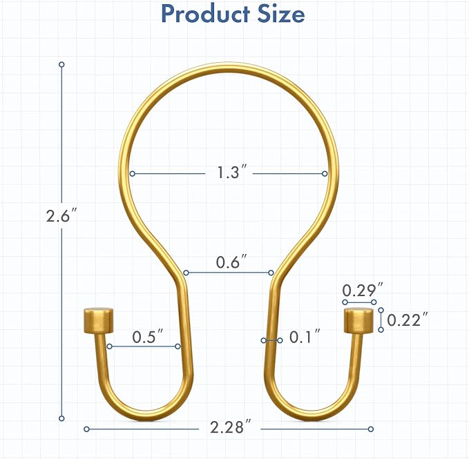 Bathway Shower Curtain Hooks Dark Gold Shower Curtain Rings - Image 5