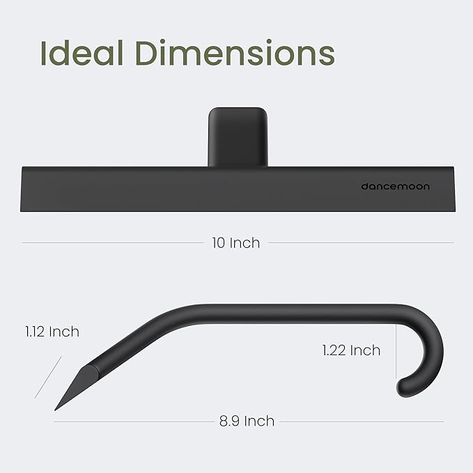 JustHang Shower Squeegee with Built-in Hook, 10-Inch Black | Award-Winning - Image 9