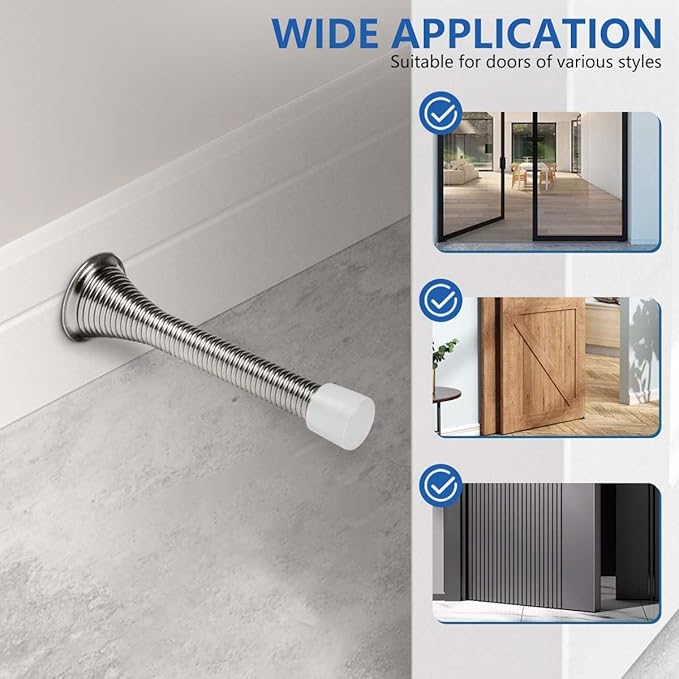KISEER 24 Pack Spring Door Stops 3 1/4 Inch Flexible Heavy Duty Spring Door - Image 5