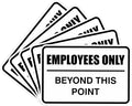 All Quality Classic Framed Employees Only Beyond This Point Wall or Door Sign | Easy to Install Business Signage - Medium (White) 5 Pack