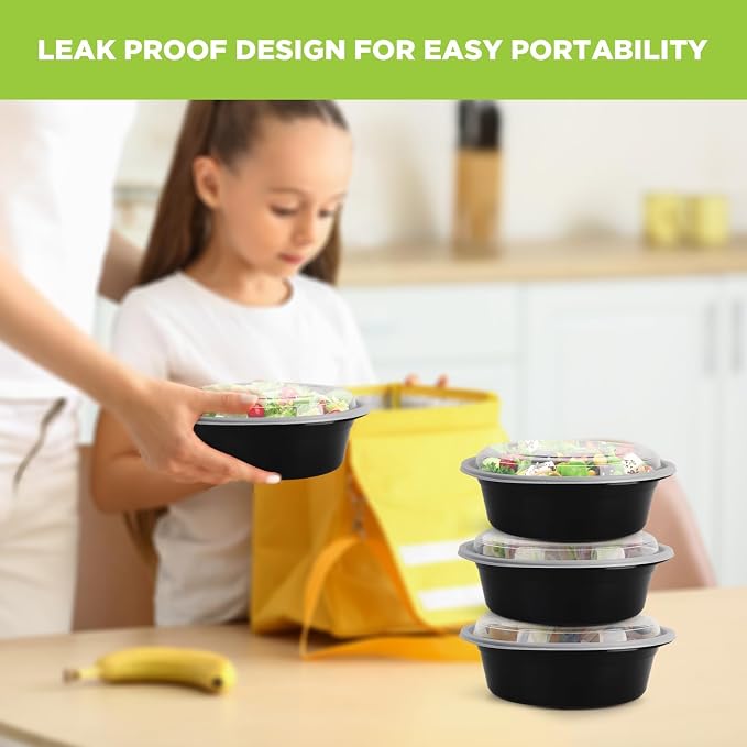 WGCC Meal Prep Containers, Leakproof & Stackable, Dishwasher Safe, - Image 5