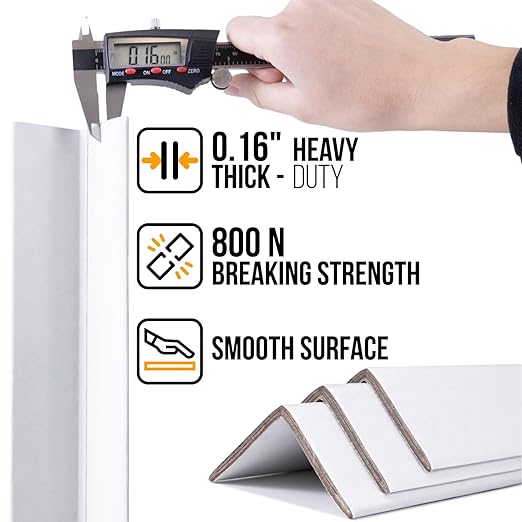 36" x 2" x 2" Reinforced Cardboard Edge Protectors, White (Pallet of 2236) – 0.16" Thick Heavy-Duty Cardboard Corner Protectors for Shipping – American Quality V-Board Pallet Edge Guard