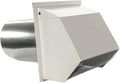 RDP Hooded Wall Vent with Screen and Damper (4 Inch, White)