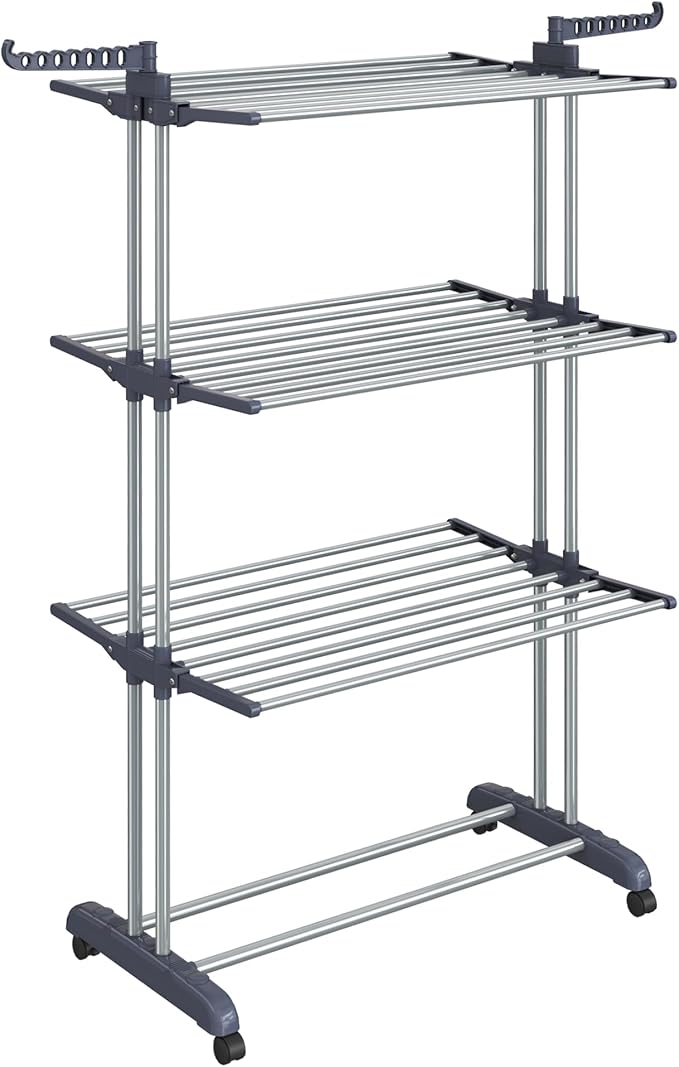 SONGMICS Clothes Drying Rack 4-Tier, Foldable Laundry Rack, Steel | Indoor - Image 9