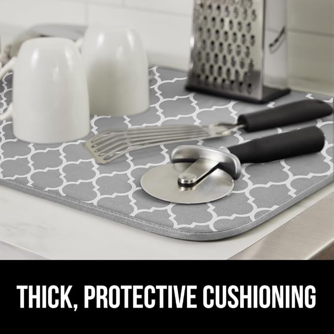 GORILLA GRIP Ultra Water Absorbent Microfiber Dish Drying Mat, 2 Pack, Slip - Image 7