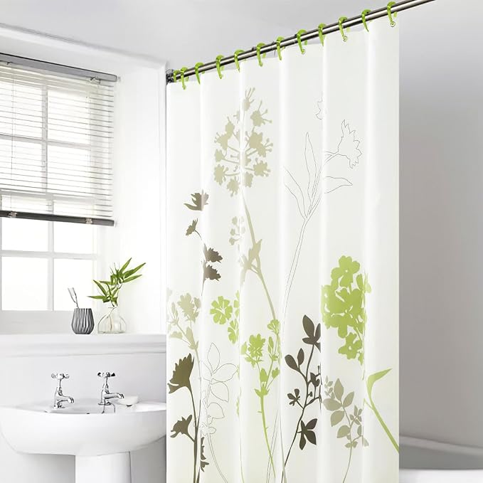 Top-spring Green Shower Curtain Hooks 12Pcs Drop Shaped Hooks - Image 6