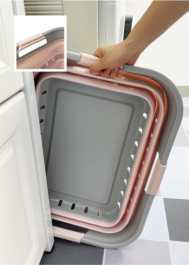 SAMMART 42 Collapsible Plastic Laundry Basket, Foldable Pop Up Storage - Image 8