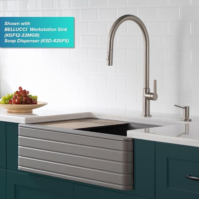 KRAUS Oletto High-Arc Tall Single Handle Pull-Down Kitchen Faucet in Spot Free - Image 9