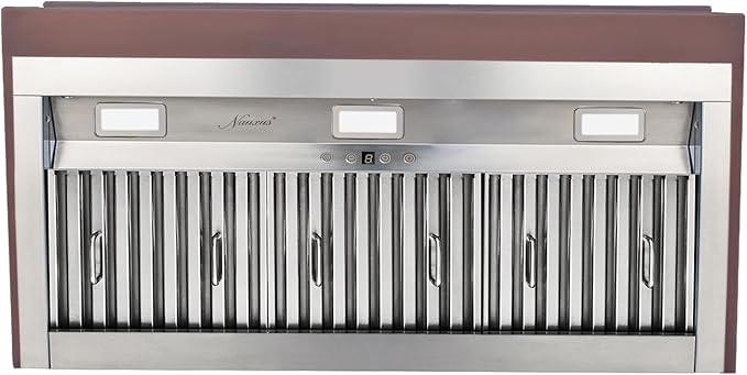 Handmade Copper Range Hood, Custom Kitchen Hood with High Airflow Built-in Range Hood, Natural Copper Stove Vent Hood for Kitchen, 36"W x 30"H Wall Mount, HCW22PC-363022NCLH