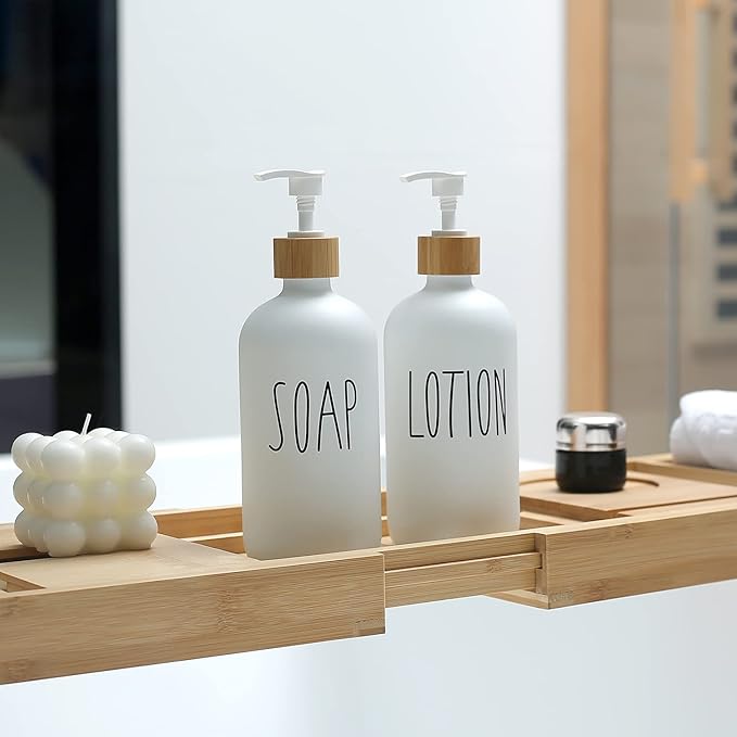 MOMEEMO White Soap Dispenser Bathroom Set | Soap and Lotion Dispenser Set - Image 4