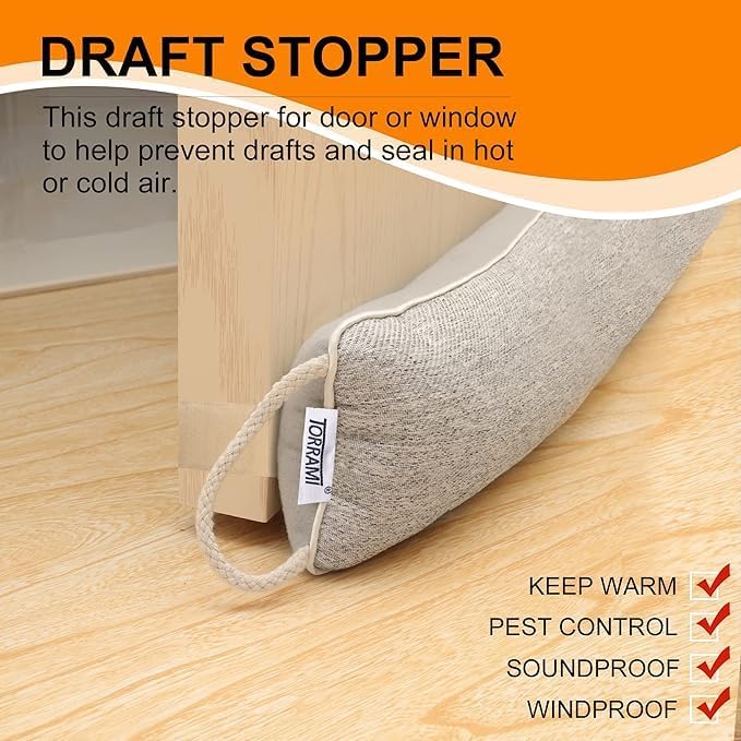 TORRAMI 30" Door Draft Stopper Under Bottom Insulation Noise Air Stopper 2.07LB - Image 2