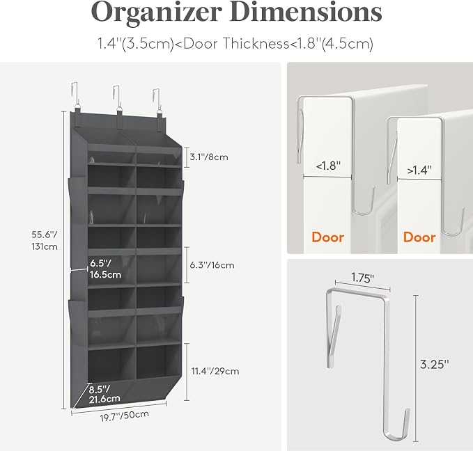 Lifewit 1 Pack Over the Door Organizer, 10 Section Clear Window Hanging Storage - Image 2