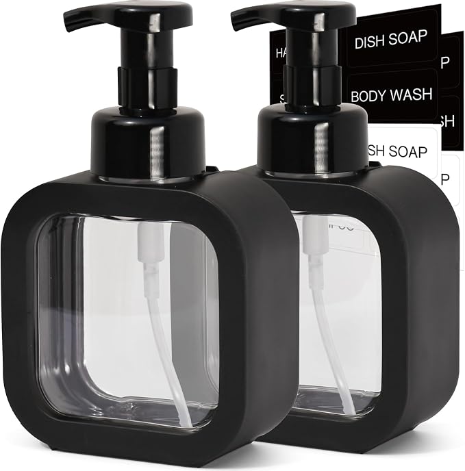 Foaming Soap Dispenser, 2 Pack 300ml Plastic Refillable Foaming Hand Soap by Unknown