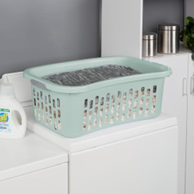 Sterilite 12 Pack HipHold Laundry Basket, Plastic Rectangle Clothes Hamper - Image 5