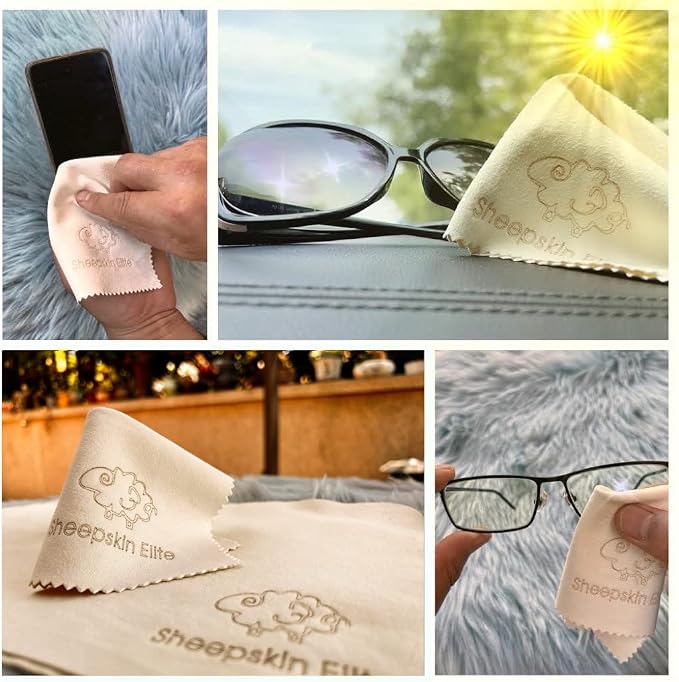 Natural Chamois Leather Eyeglass Cleaning Cloth Camera Lens Cleaning Cloths - Image 3