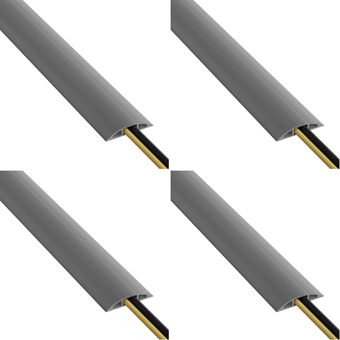 D-Line Cable Protector, 1/2 in H, 6 ft L, 2-3/8 in W, 1 Channel by D-LineUSAinc