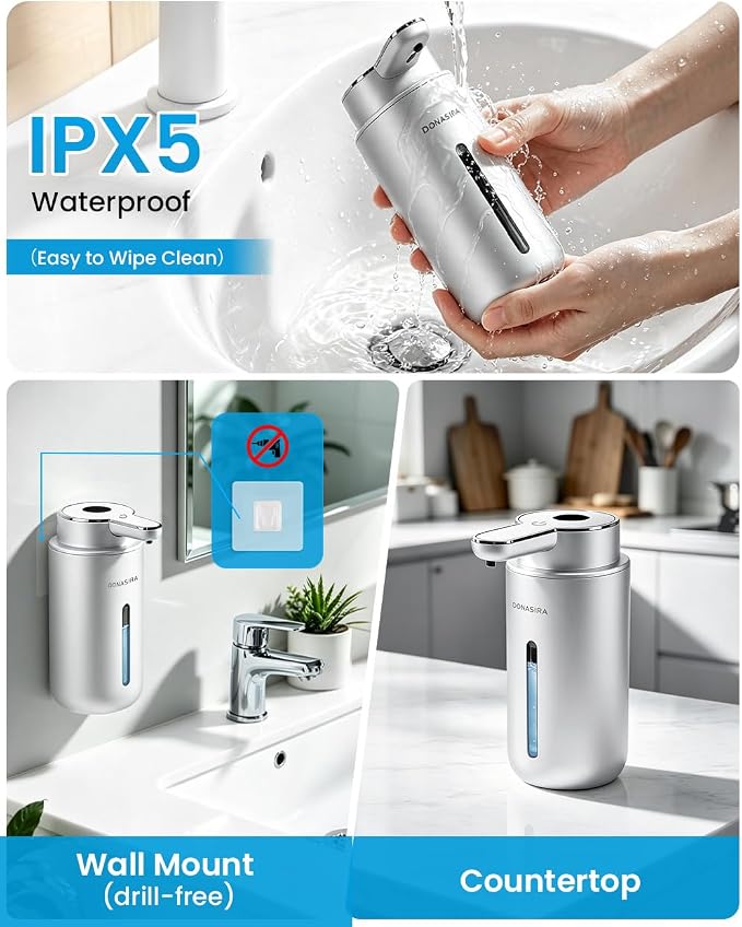 Touchless Automatic Liquid Soap Dispenser, Rechargeable Silver | 410 mL - Image 6